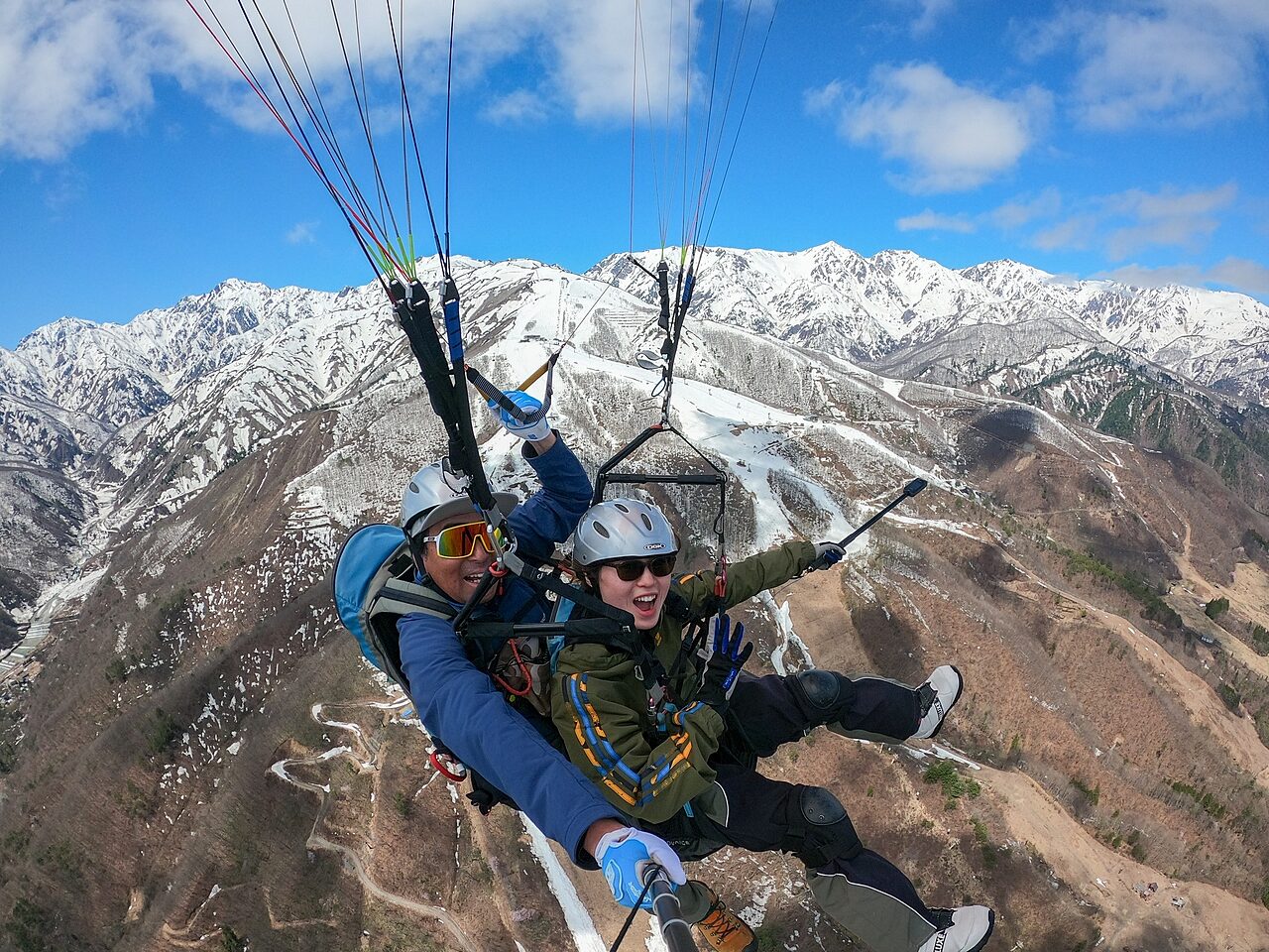 Happo one paraglider school flying