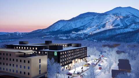 H101 Niseko Hotel Facade Winter Night