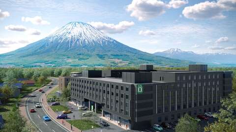 H101 Niseko Hotel Facade Mountain View Day