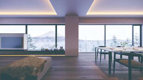 Powder Loft Niseko Interior Living Room Dining Room 01