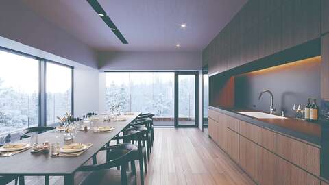 Powder Loft Niseko Interior Living Room Dining Room 03
