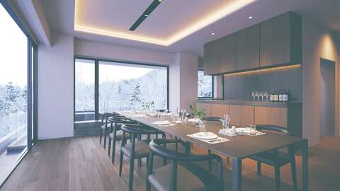 Powder Loft Niseko Interior Living Room Dining Room 04